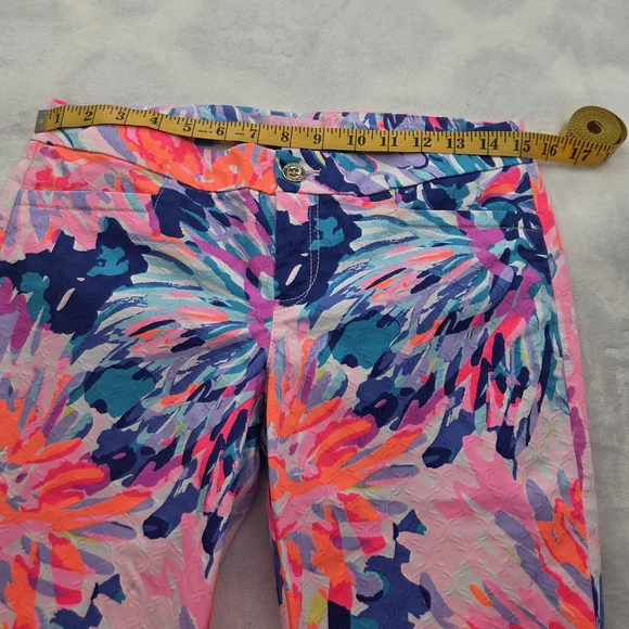 Lilly Pulitzer Women’s Pants Size 4 Multicolor Floral Print Stretch - Picture 7 of 9